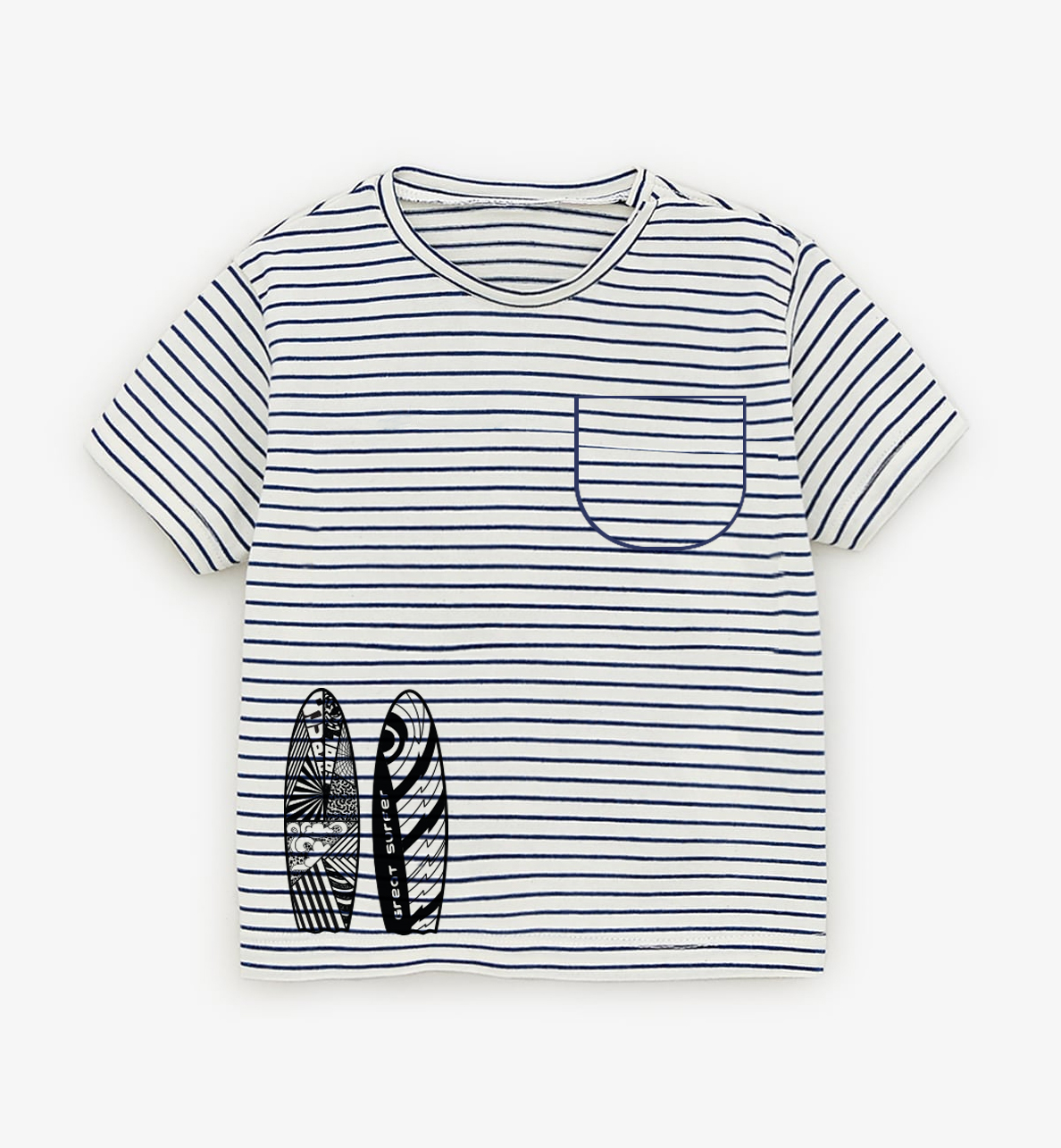 Striped shirt styling detail